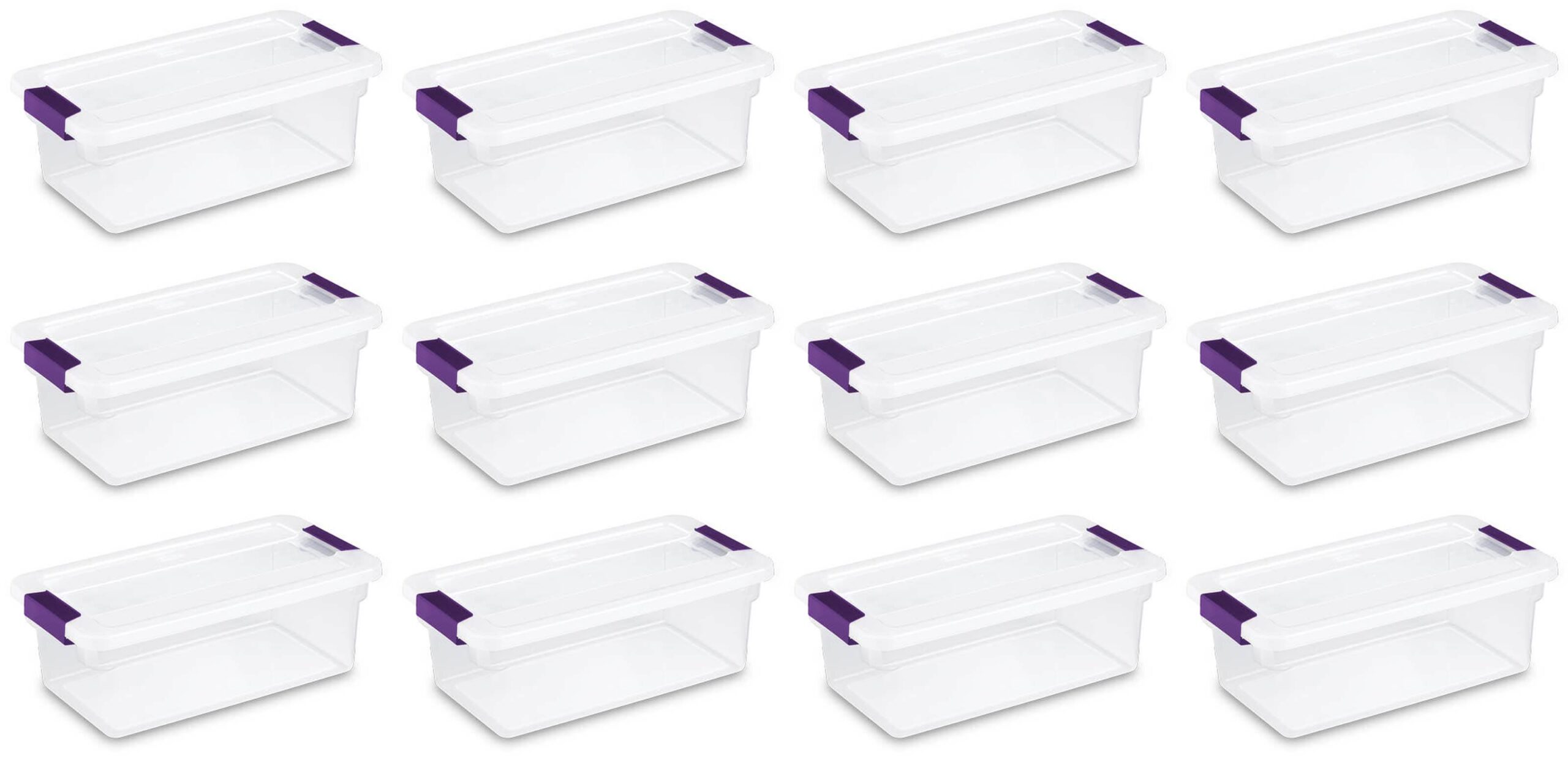 Sterilite 6 Quart Plastic ClearView Latch Storage Container Tote. 12 Pack