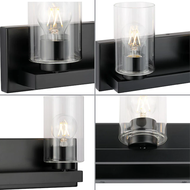 Progress Lighting  Goodwin 29.25-in 4-Light Matte Black Modern/Contemporary Vanity Light (P300389-31M)