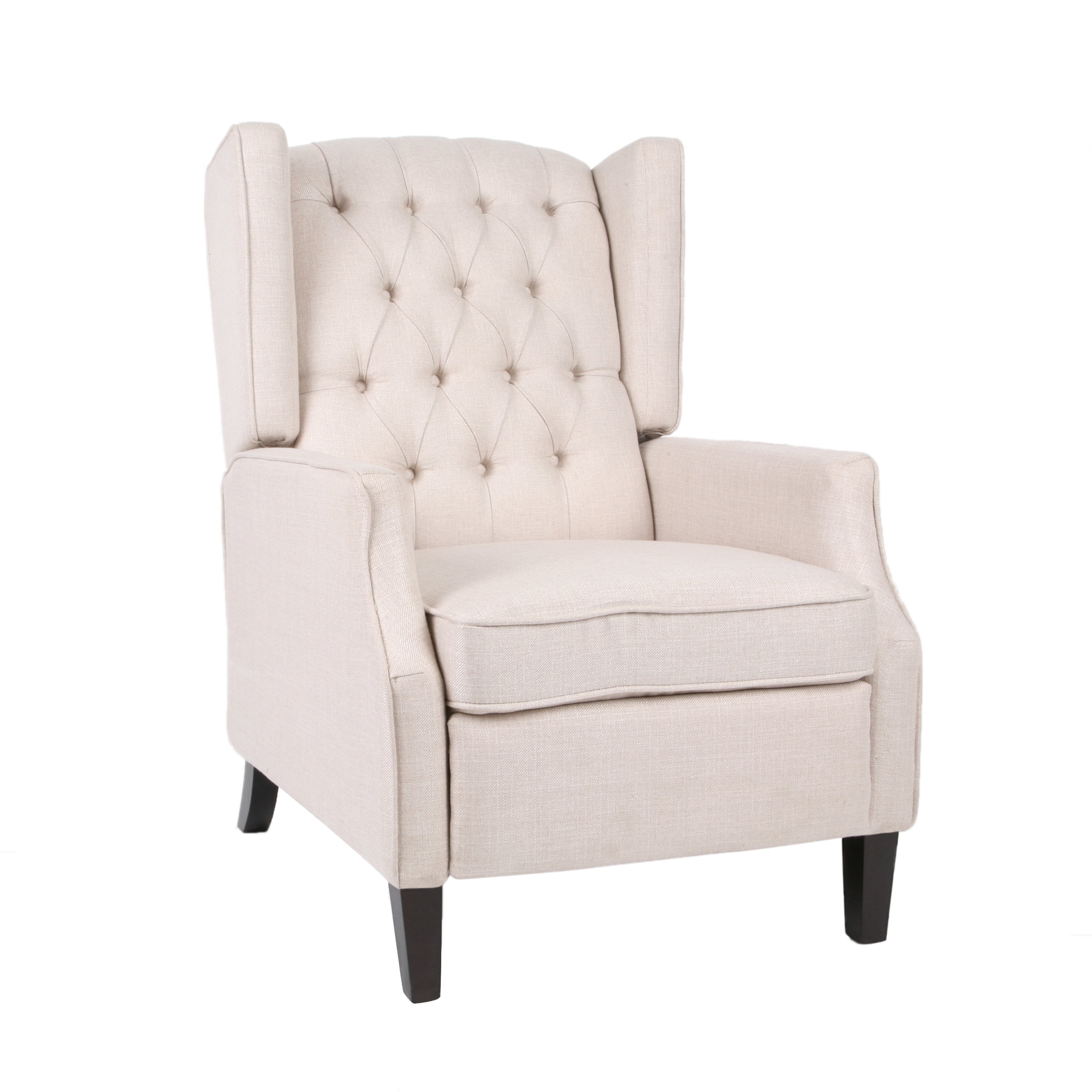 Noble House Zakyiah Standard Fabric Wingback Recliner. Beige