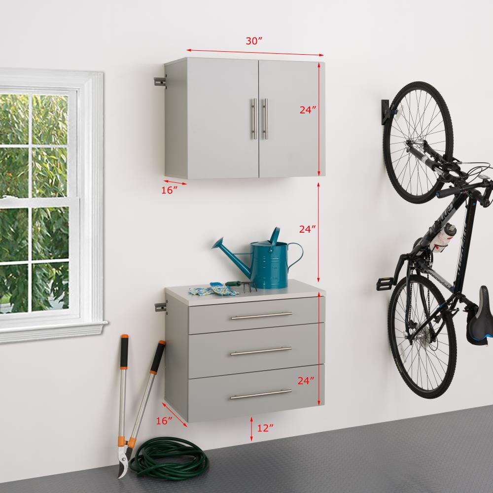 Prepac HangUps 30-in W x 72-in H Wood Composite Light Gray Wall-mount Utility Storage Cabinet