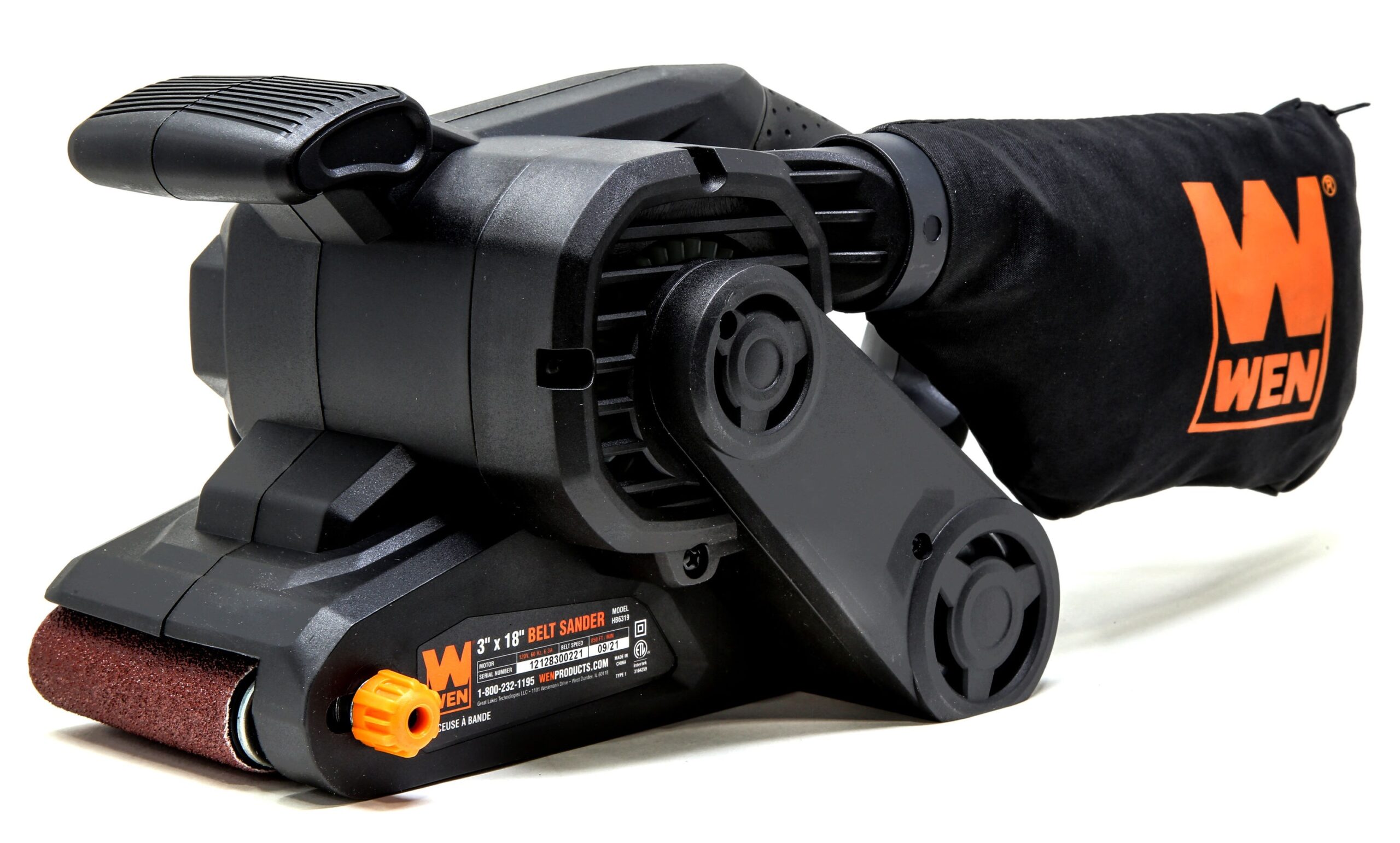 WEN 120-Volt 6.3-Amp Corded Belt Sander with Dust Management