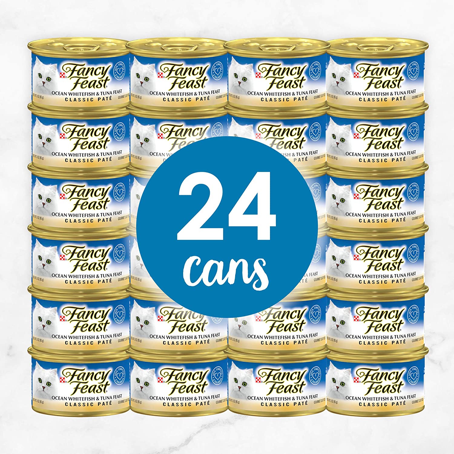 Purina Fancy Feast Grain Free Pate Wet Cat Food. Classic Pate Ocean Whitefish & Tuna Feast - (24) 3 oz. Cans