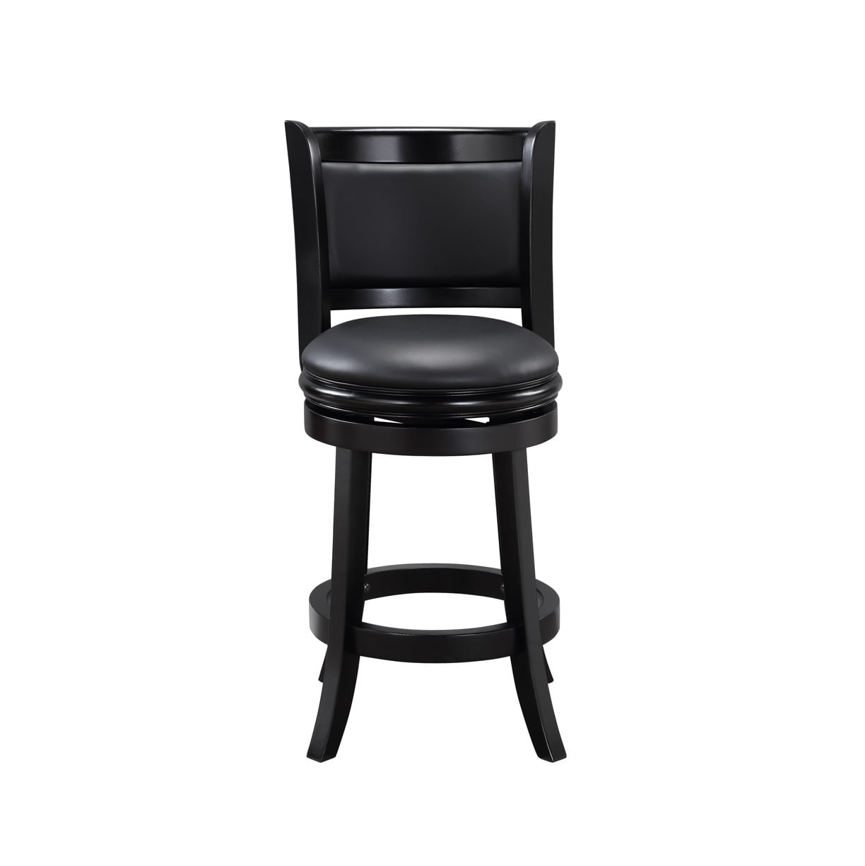 Boraam Augusta 24in. Swivel Wood Counter Stool. Black Finish