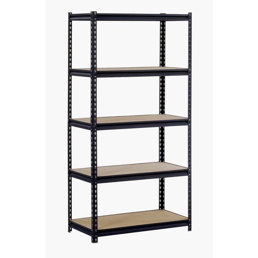 Muscle Rack Freestanding Black 5-Tier Steel Shelving Unit. 800lbs Capacity