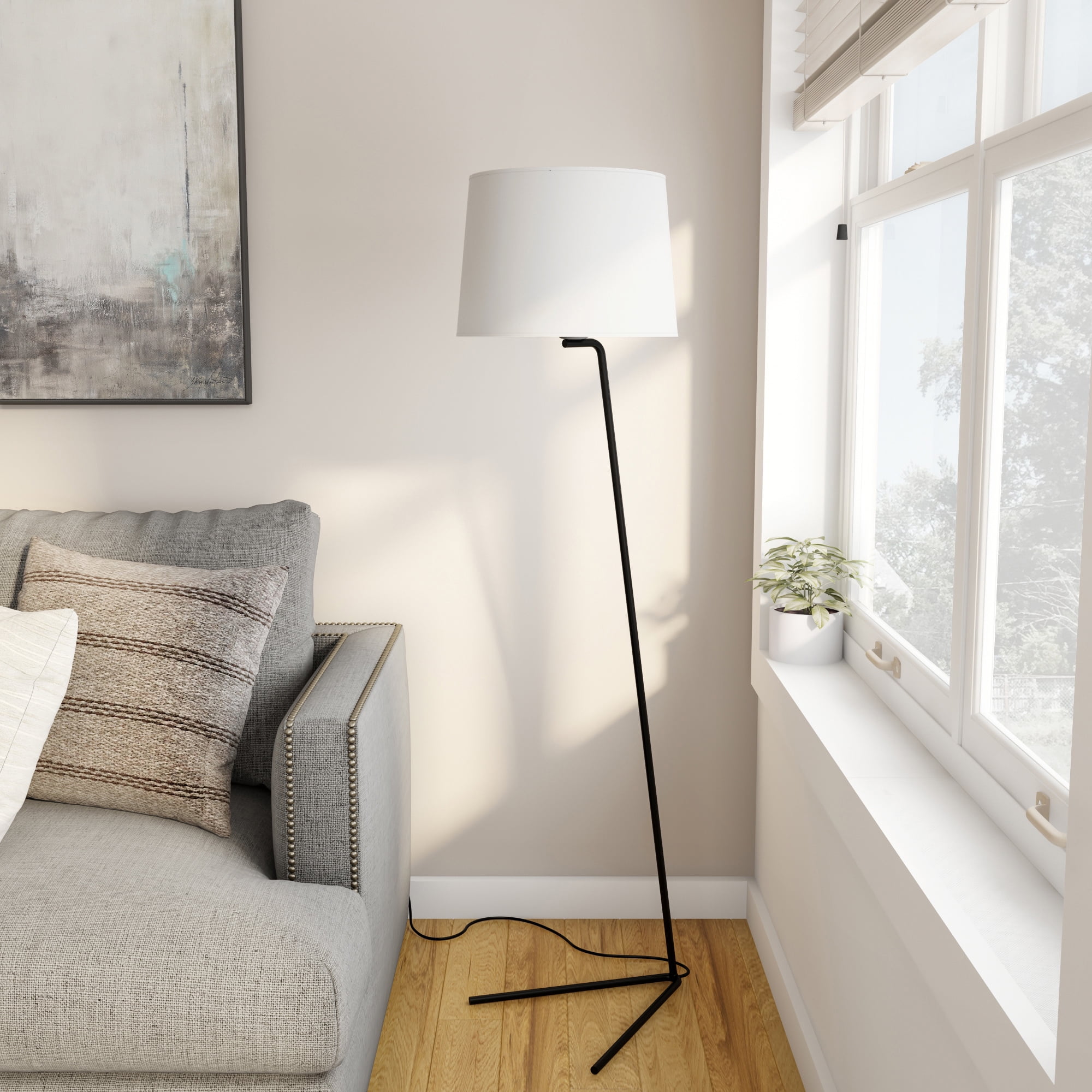 Evelyn&Zoe Markos Traditional Tilted Floor Lamp in Bronze