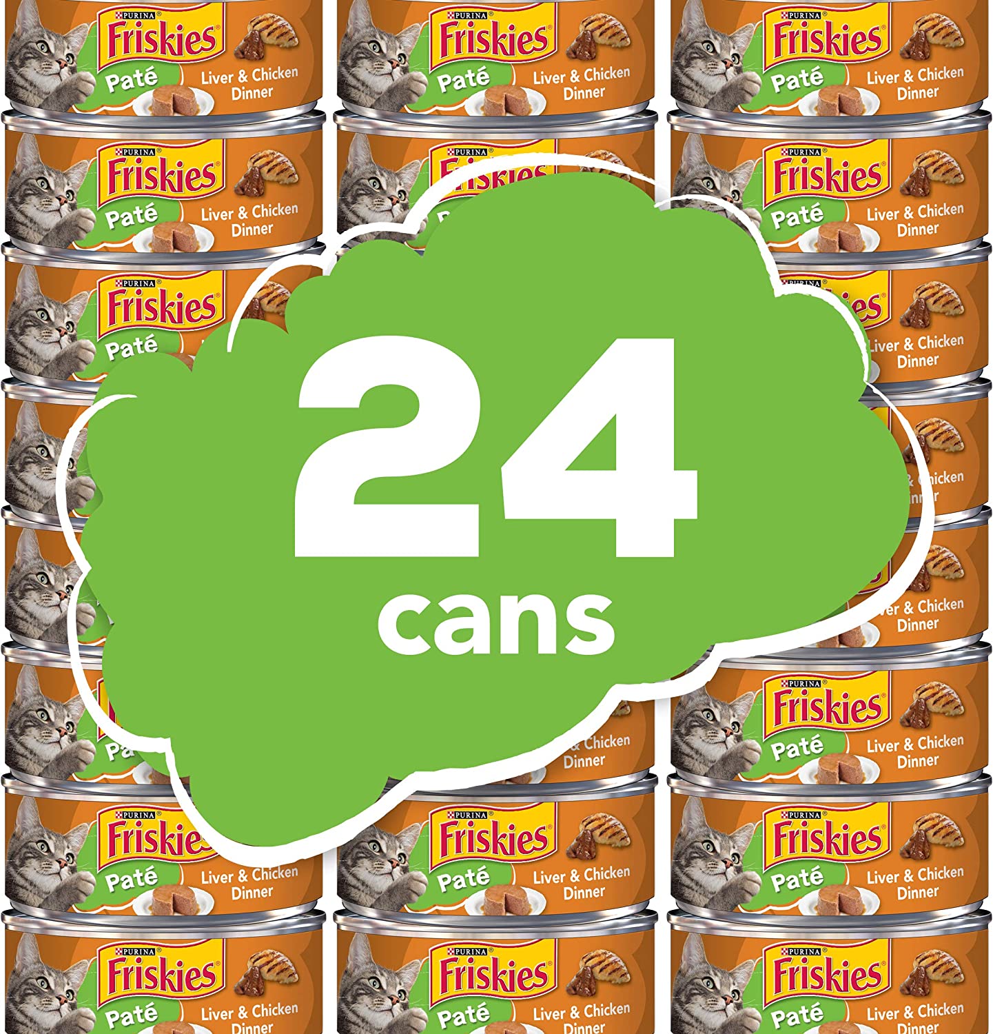 Purina Friskies Pate Wet Cat Food Liver and Chicken Dinner - (24) 5.5 oz. Cans