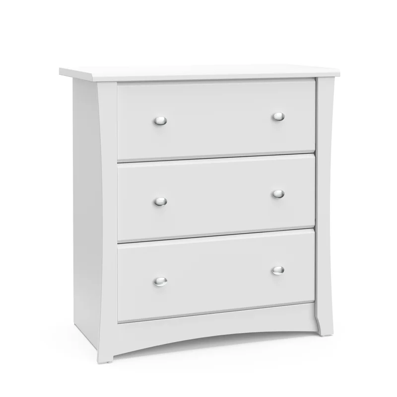 Storkcraft 03663-301 Crescent 3-Drawer White Chest (33.4 in. H x 31.5 in. W x 17 in. D)