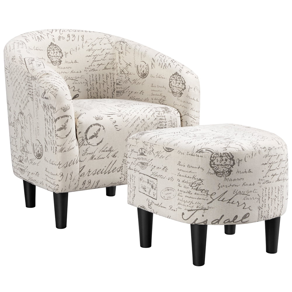 Easyfashion Chair & Ottoman Sets. Letter Print
