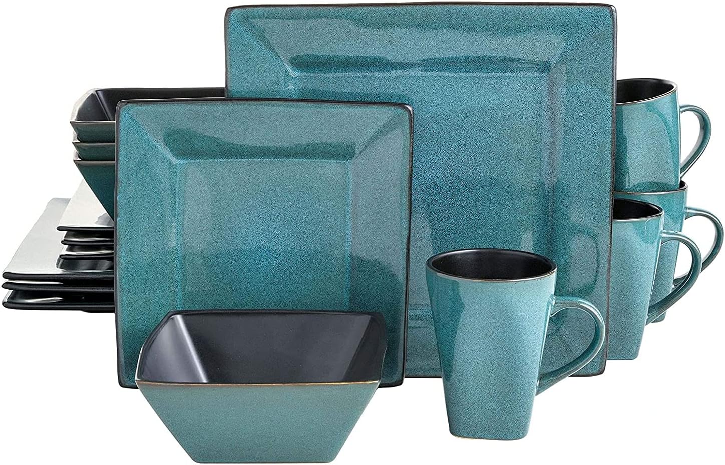 Gibson Elite Kiesling 16 Piece Dinnerware Set. Turquoise