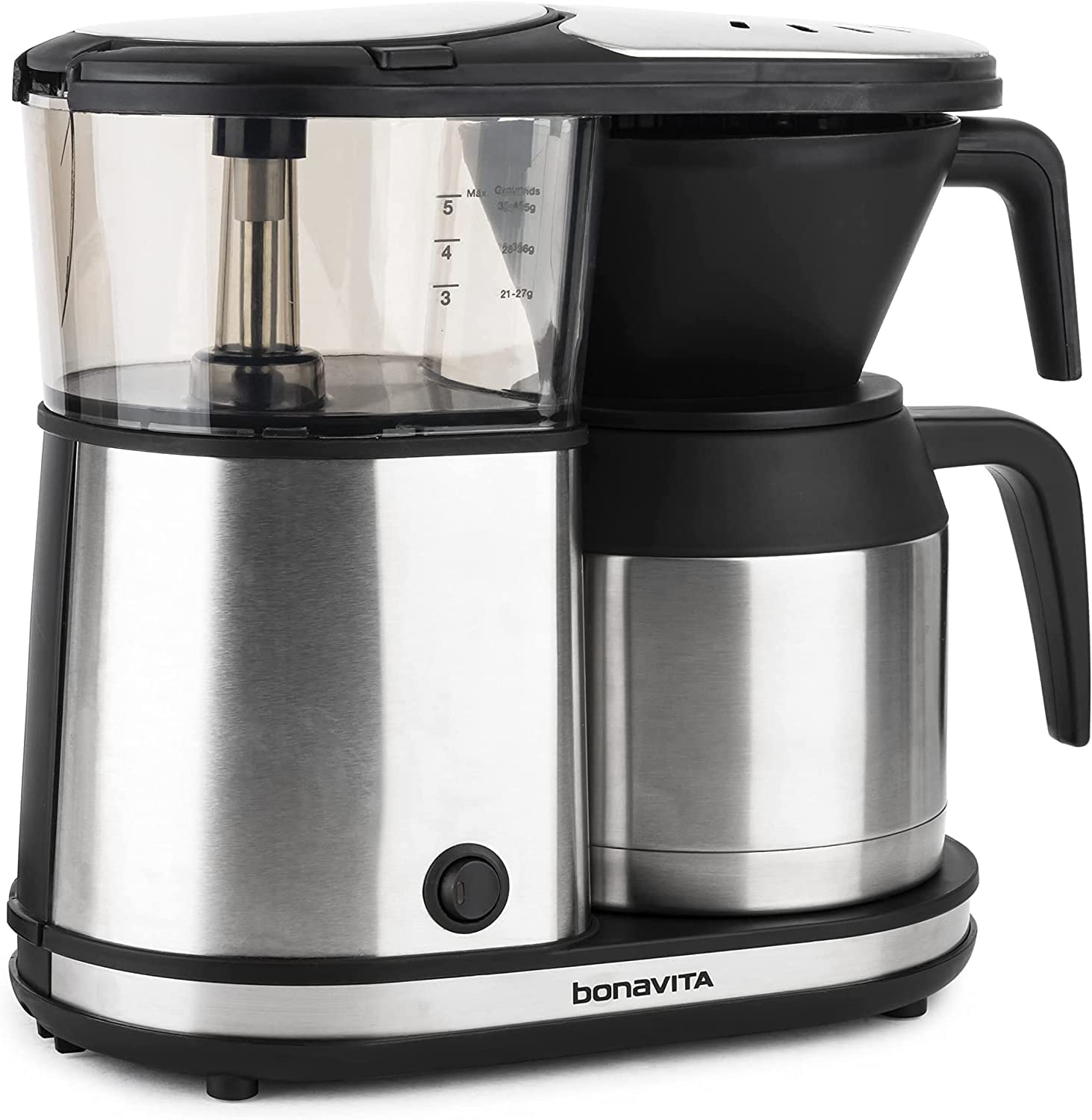 Bonavita 5 Cup Coffee Maker. One-Touch Pour Over Brewing with Thermal Carafe. Stainless Steel (BV1500TS)