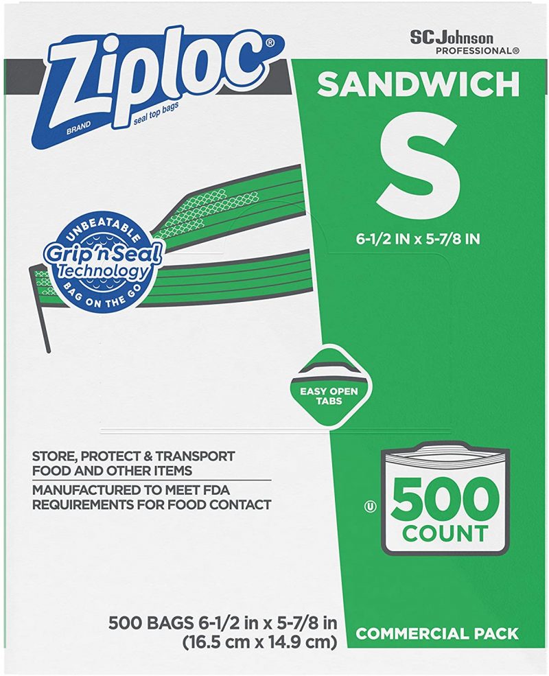 Ziploc Sandwich Bags. Easy Open Tabs. 500 Count