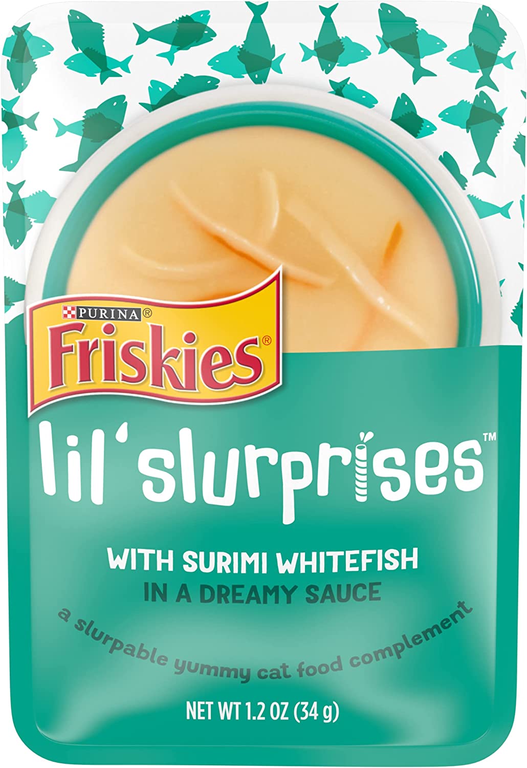 Purina Friskies Cat Food Complement Lil' Slurprises with Surimi Whitefish - (16) 1.2 oz. Pouches