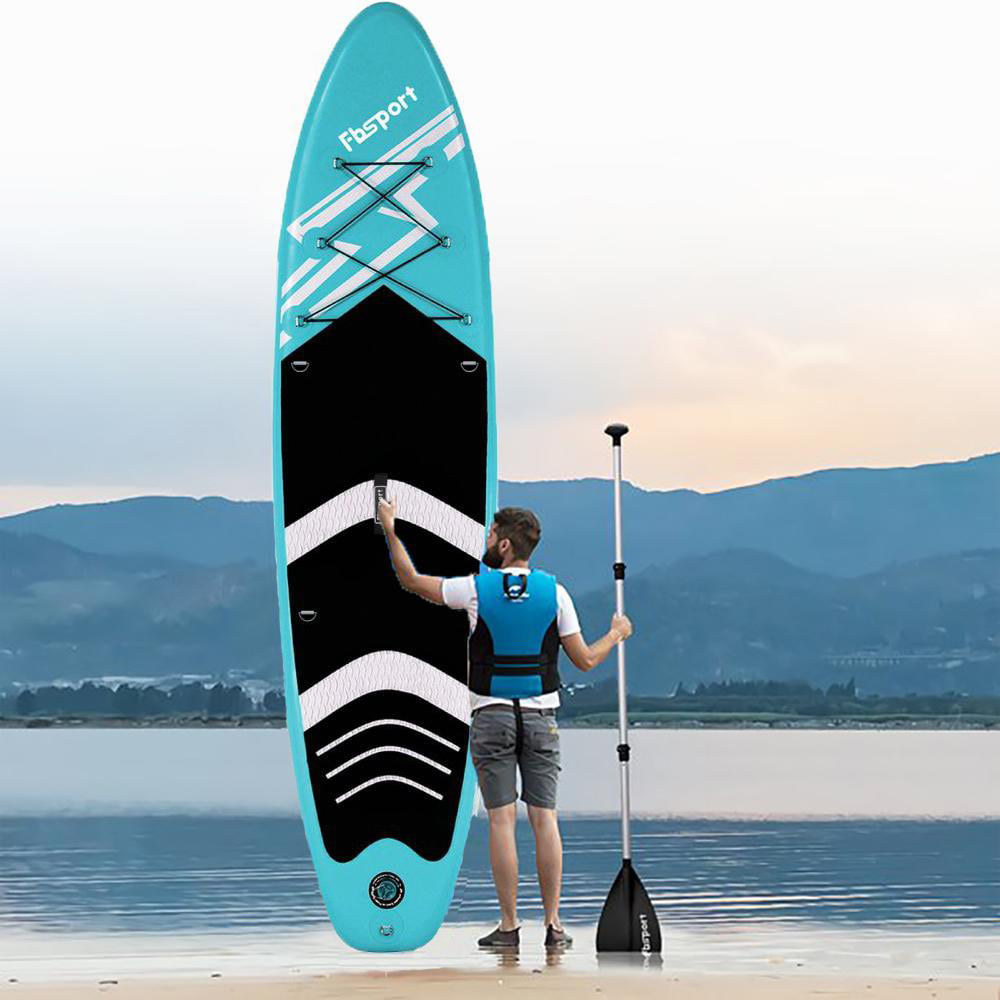 FBSPORT Paddle Board 10-x30″x6″ Extra Wide Inflatable Stand Up Paddle Board with SUP Accessories Including Paddle.Backpack.Waterproof Bag.Leash.and Hand Pump