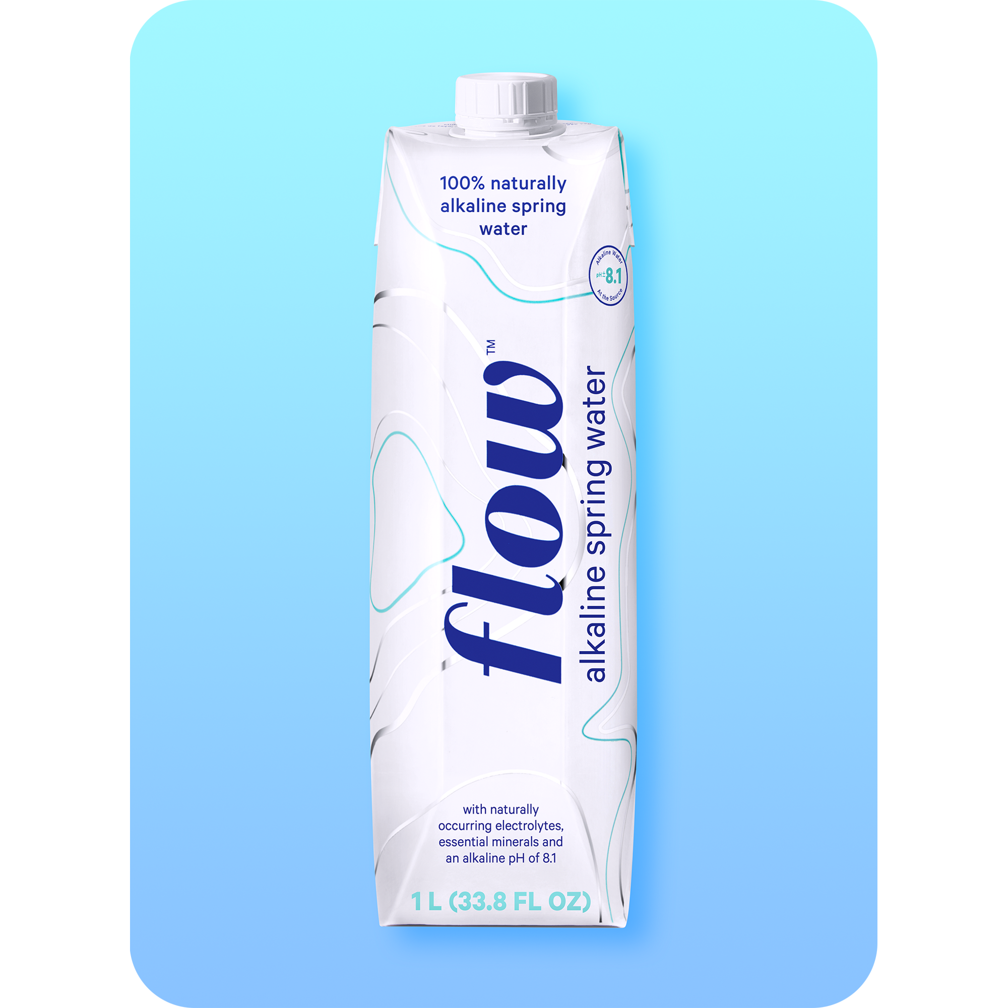 FLOW 2177939 100% Naturally Alkaline Spring Water. 33.8 Fl Oz. 12 Ct