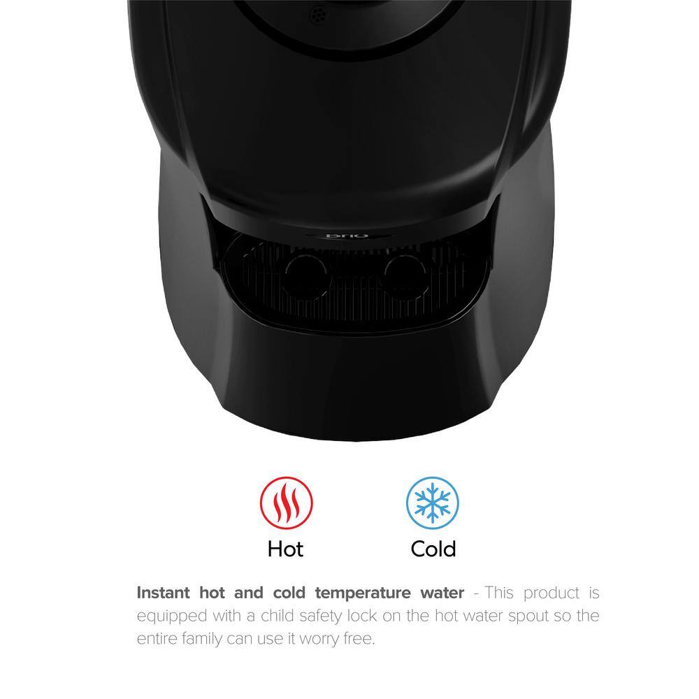 Brio CL520CV Curved Top Loading Water Cooler Dispenser - Hot and Cold Water. Black