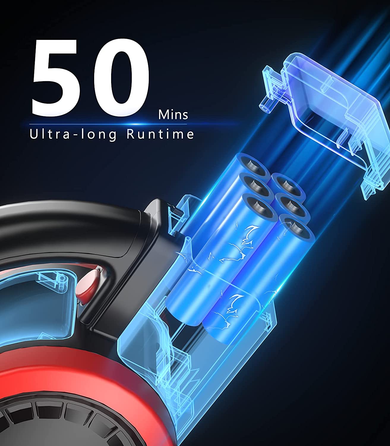 ORFELD Cordless Vacuum Cleaner. 20000Pa Stick Vacuum 50mins Runtime. Lightweight Handheld Vacuum for Car Pet Hair Carpet Hard Floor. EV679R