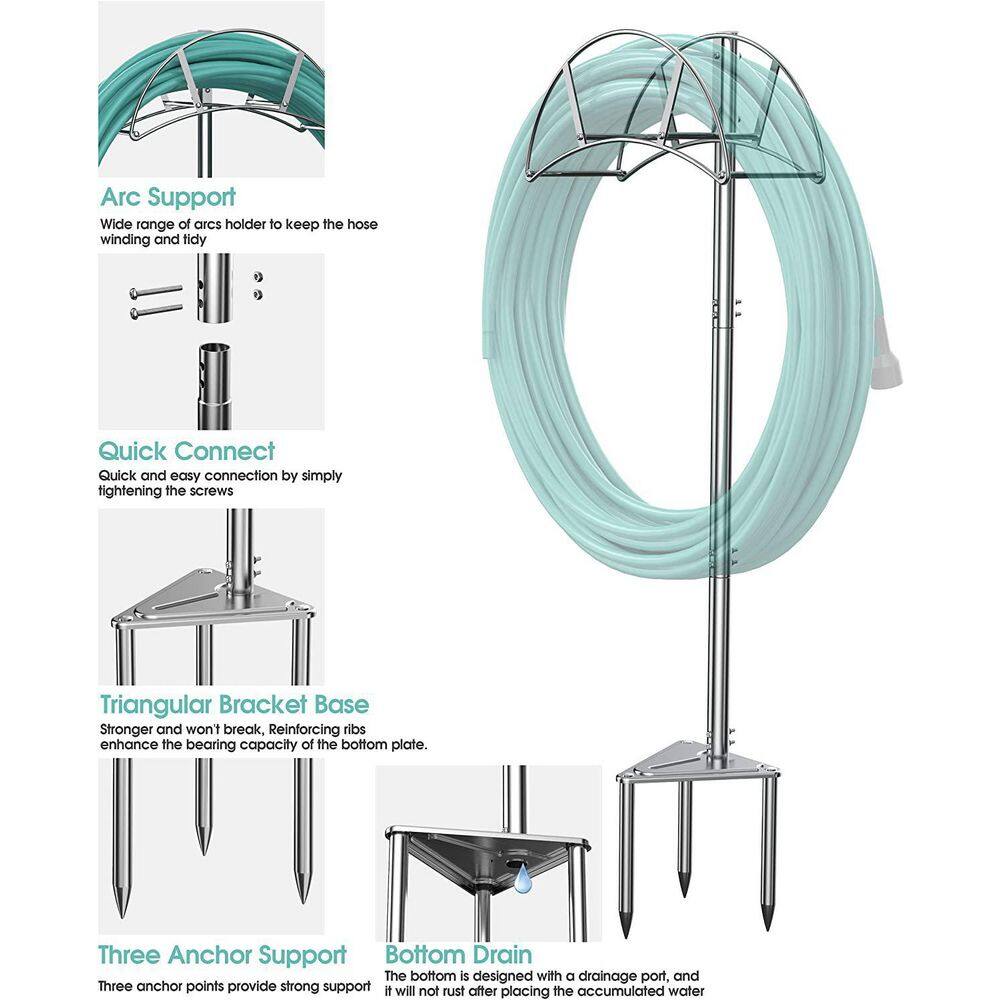 EVEAGE RGZJZY/HWX Metal Garden Hose Holder Stake. Heavy-Duty Water Hose Stand