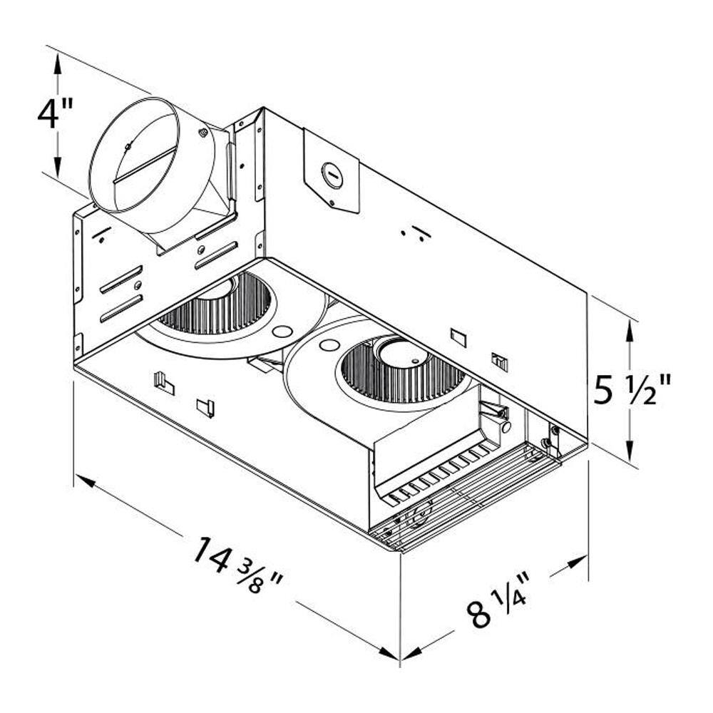 Delta Breez RAD80LED Radiance Series 80 CFM Ceiling Exhaust Bathroom Fan with Dimmable LED Light and Heater