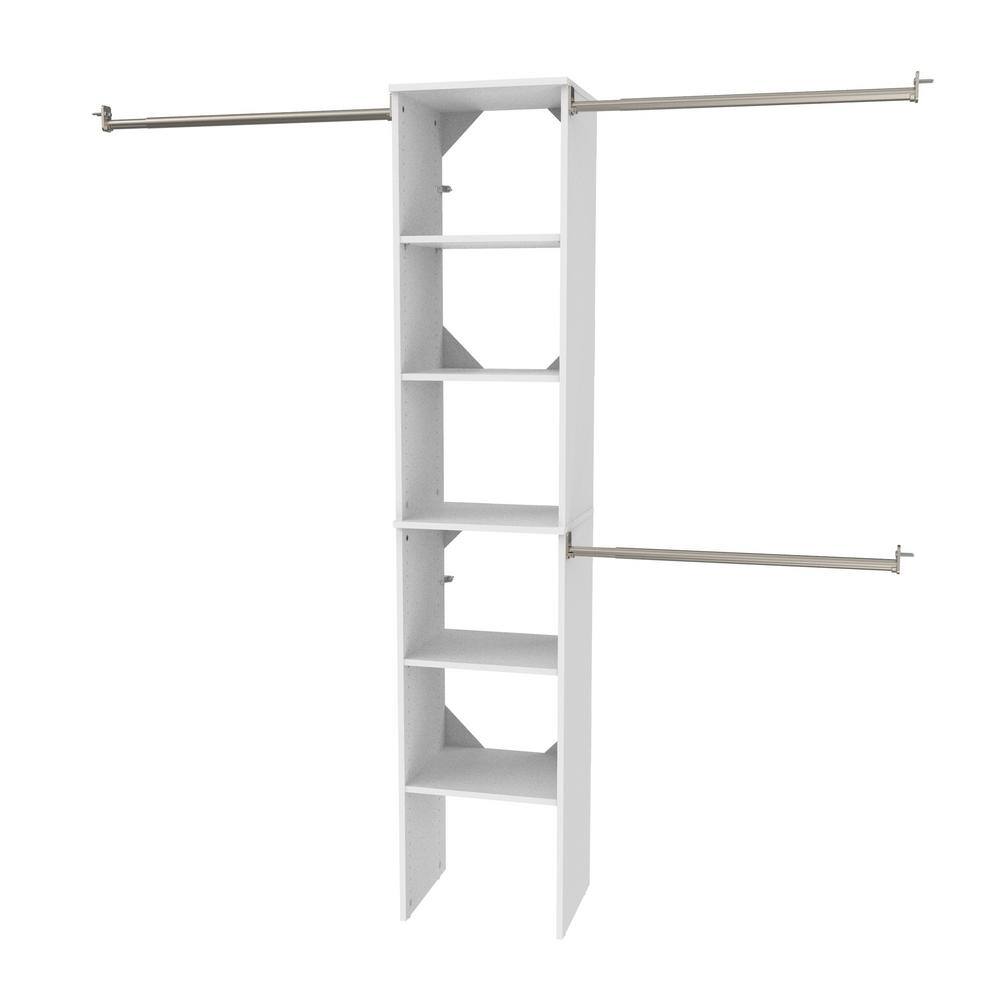 ClosetMaid 4358 Style+ 72 in. W - 113 in. W White Narrow Wood Closet System