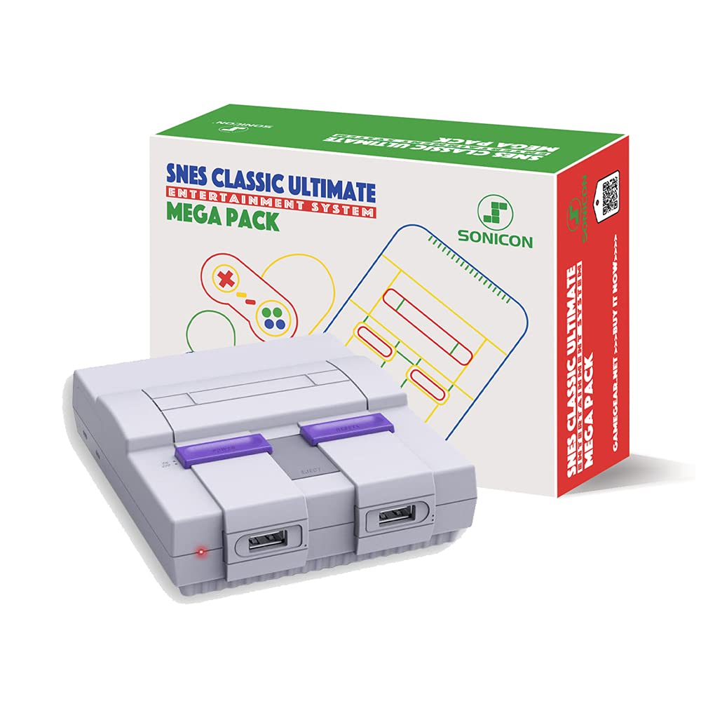 Sonicon Preloaded SNES Classic Edition Mini Retro Console Compatible with NES. SNES. Sega Genesis Emulator
