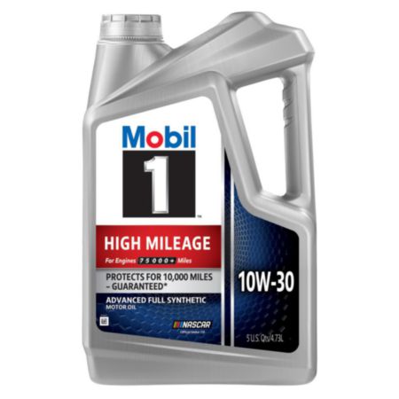 Mobil 1 High Mileage 10W-30 Full Synthetic Motor Oil. 5 Quart