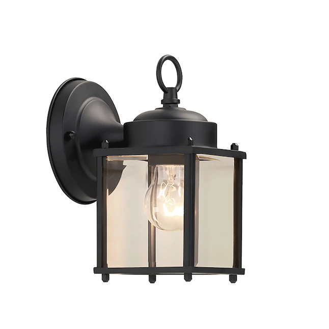 Portfolio  1-Light 8.25-in Black Outdoor Wall Light