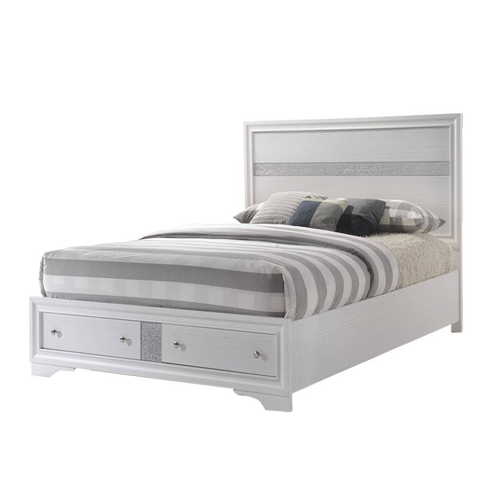 Acme Furniture  Naima White King Size Panel Bed