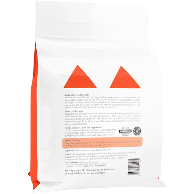 Boxiecat Extra Strength Scent-free Premium Clumping Clay Cat Litter. 16 lbs – 28 Ibs.