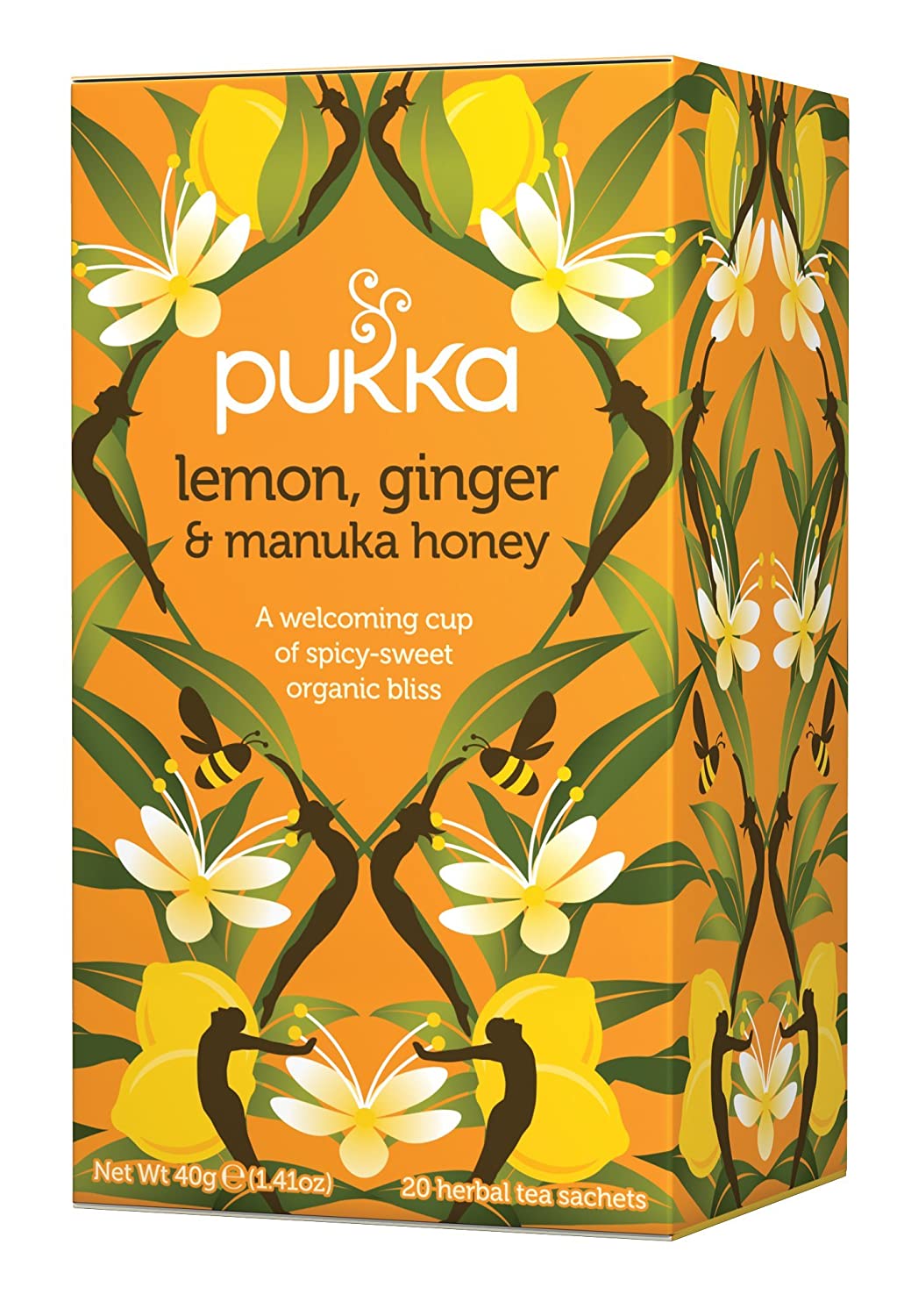 Pukka Lemon Ginger And Manuka Honey. Herbal Tea Bags. 6 Pack. 120 Tea Bags