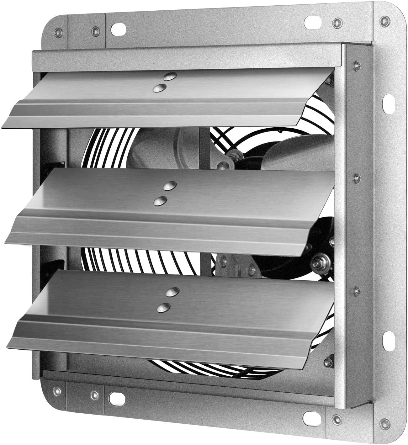 iPower 7 Inch Wall Mount Exhaust Fan with Shutter. High Speed 760 CFM Household Ventilation Fan with Louver for Attic. Garage. Bathroom/Bath. Louvered Vent. Kitchen. Greenhouse