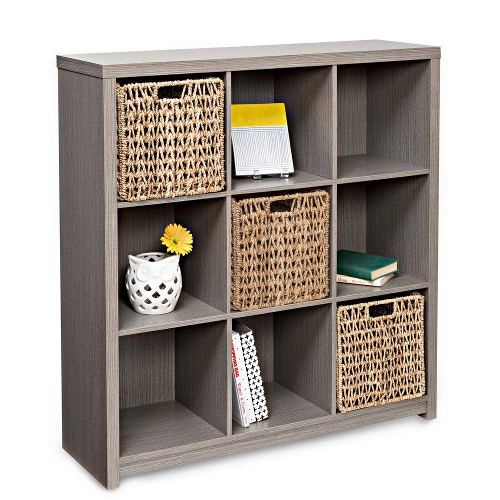 Honey-Can-Do SHF-09372 39 in. H x 37.4 in. W x 11.6 in. D Gray MDF Laminate 9- Cube Organizer