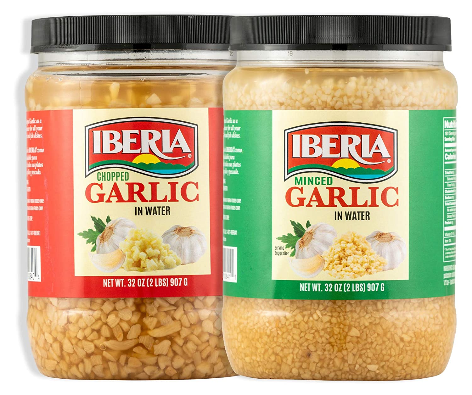 Iberia Minced Garllic 32 Oz. and Iberia Chopped Garlic 32 Oz. Combo Pack