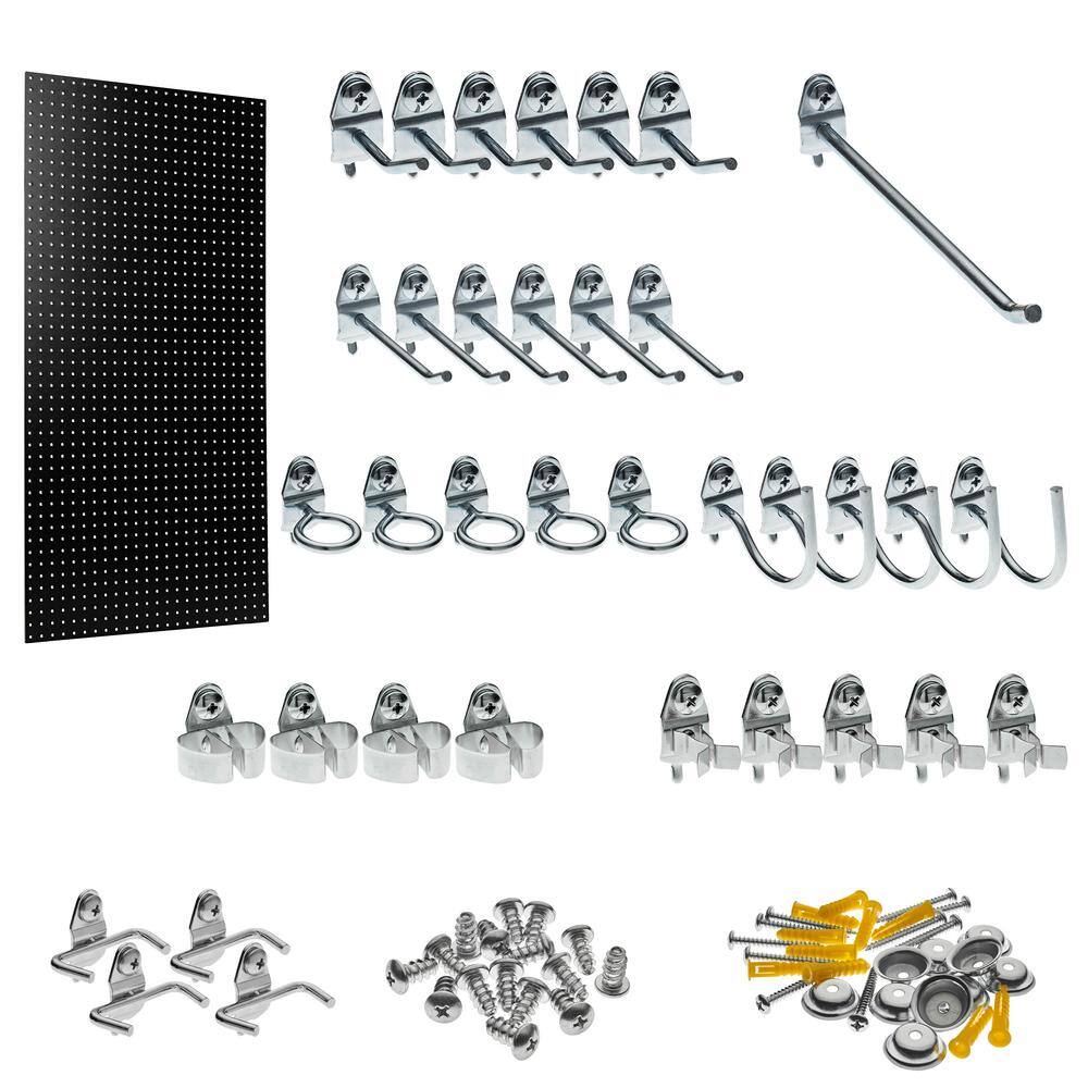 Triton Products TPB-36BKH-Kit 1/4 in. Custom Painted Black Pegboard Wall Organizer with 36-Piece Locking Hooks