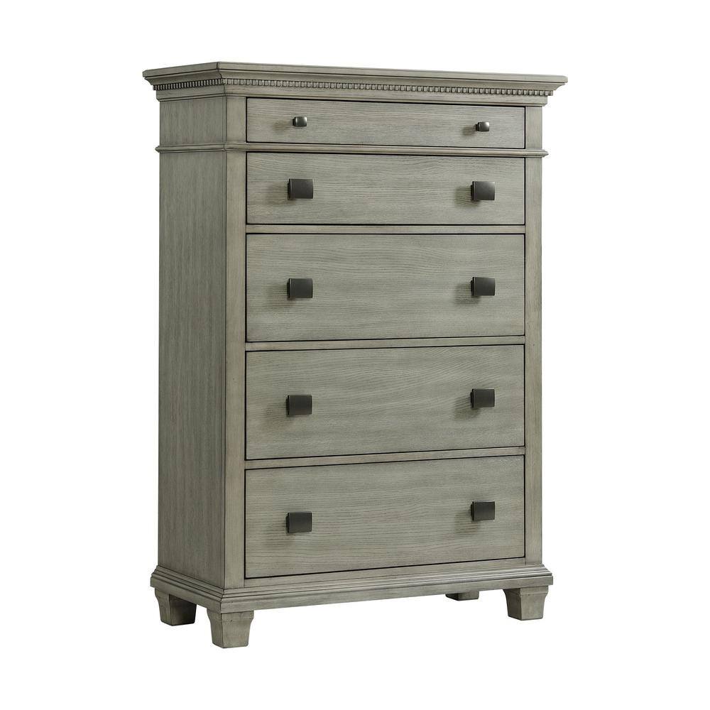 Picket House Furnishings  Clovis 5-Drawer Chest in Grey