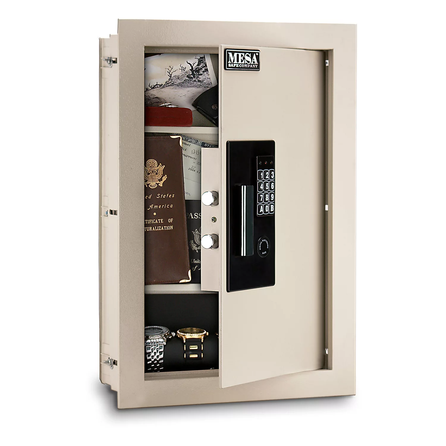 Mesa Safe All Steel Adjustable Wall Safe. 0.3-0.7 Cubic Feet
