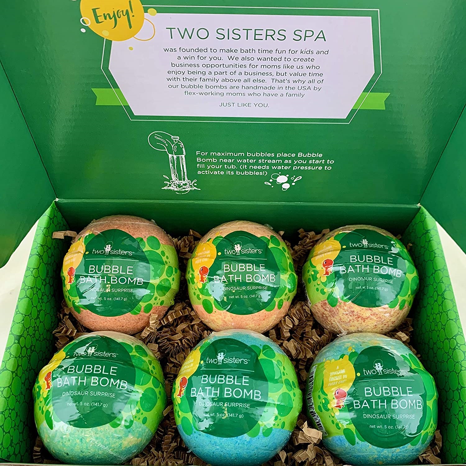 Two Sisters Spa Bubble Bombs Dinosaur Surprise Set | Bath Bombs for Kids Toys