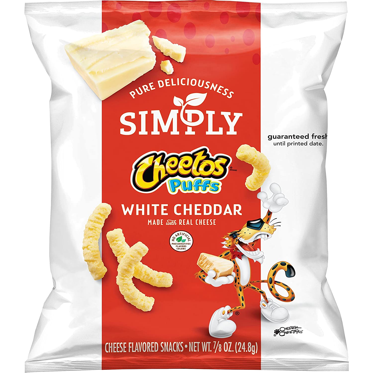 Simply Cheetos Puffs White Cheddar Cheese Flavored Snacks. 0.875 Ounce (Pack of 36)