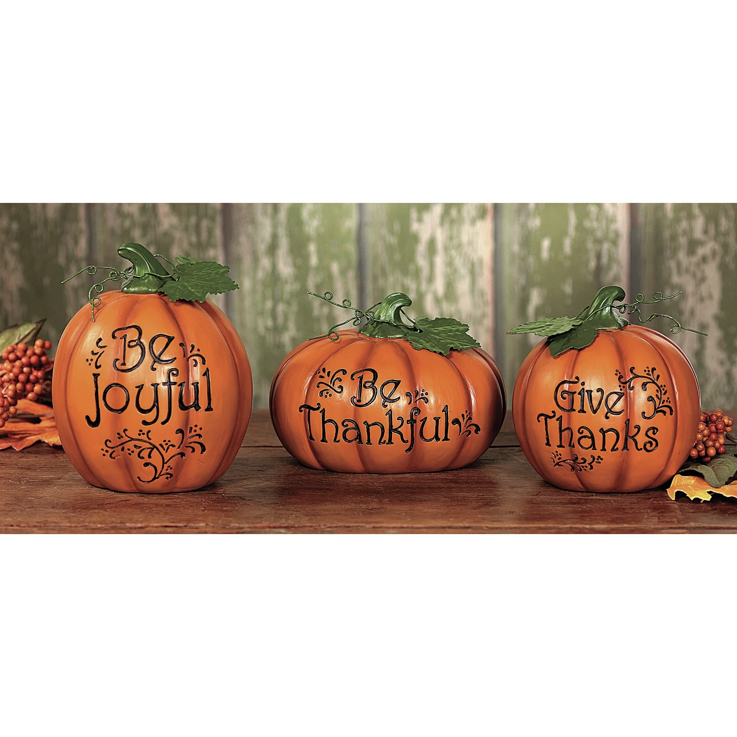 Carved Thanksgiving Pumpkin Decorative Accent