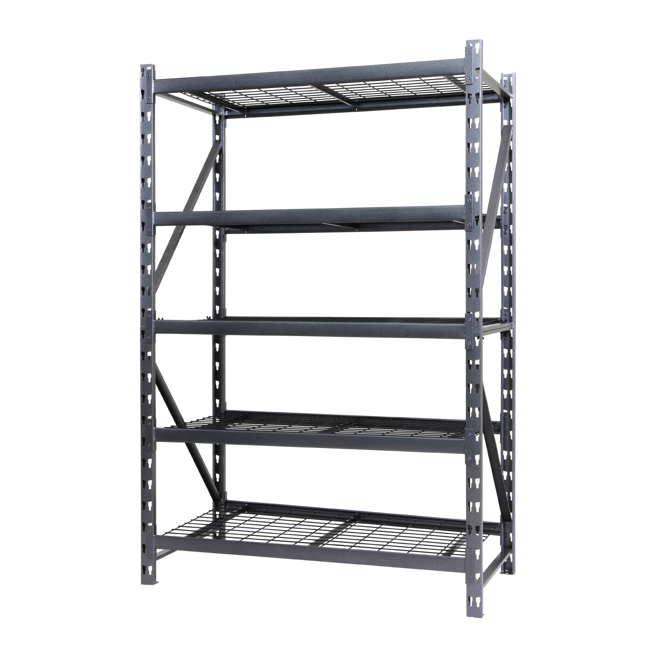 Stronghold Garage Gear Heavy Duty 5-Shelf Metal Rack Wire Decking in Textured Gray. 1000lb per Shelf