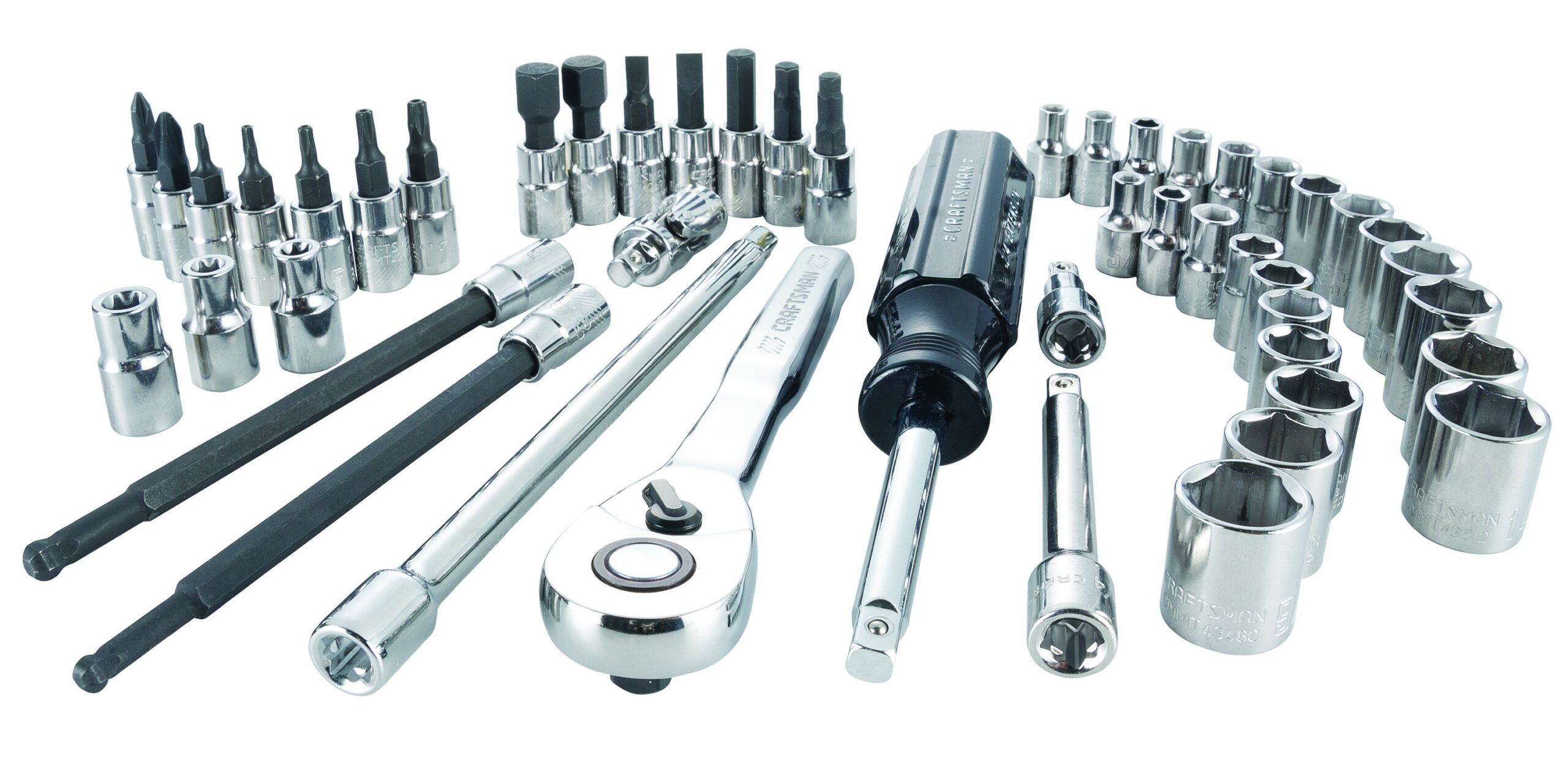 CRAFTSMAN 48-Piece Standard (SAE) and Metric Combination Polished Chrome Mechanics Tool Set with Hard Case