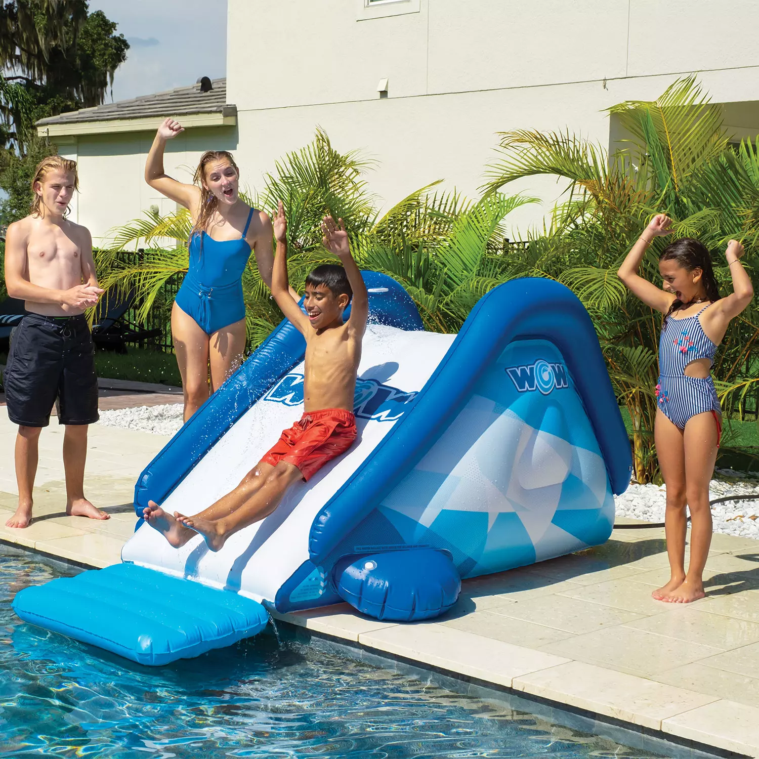 Wow Cascade Pool Slide with Dual Sprinklers Heavy Duty Design - 1 Year Warranty