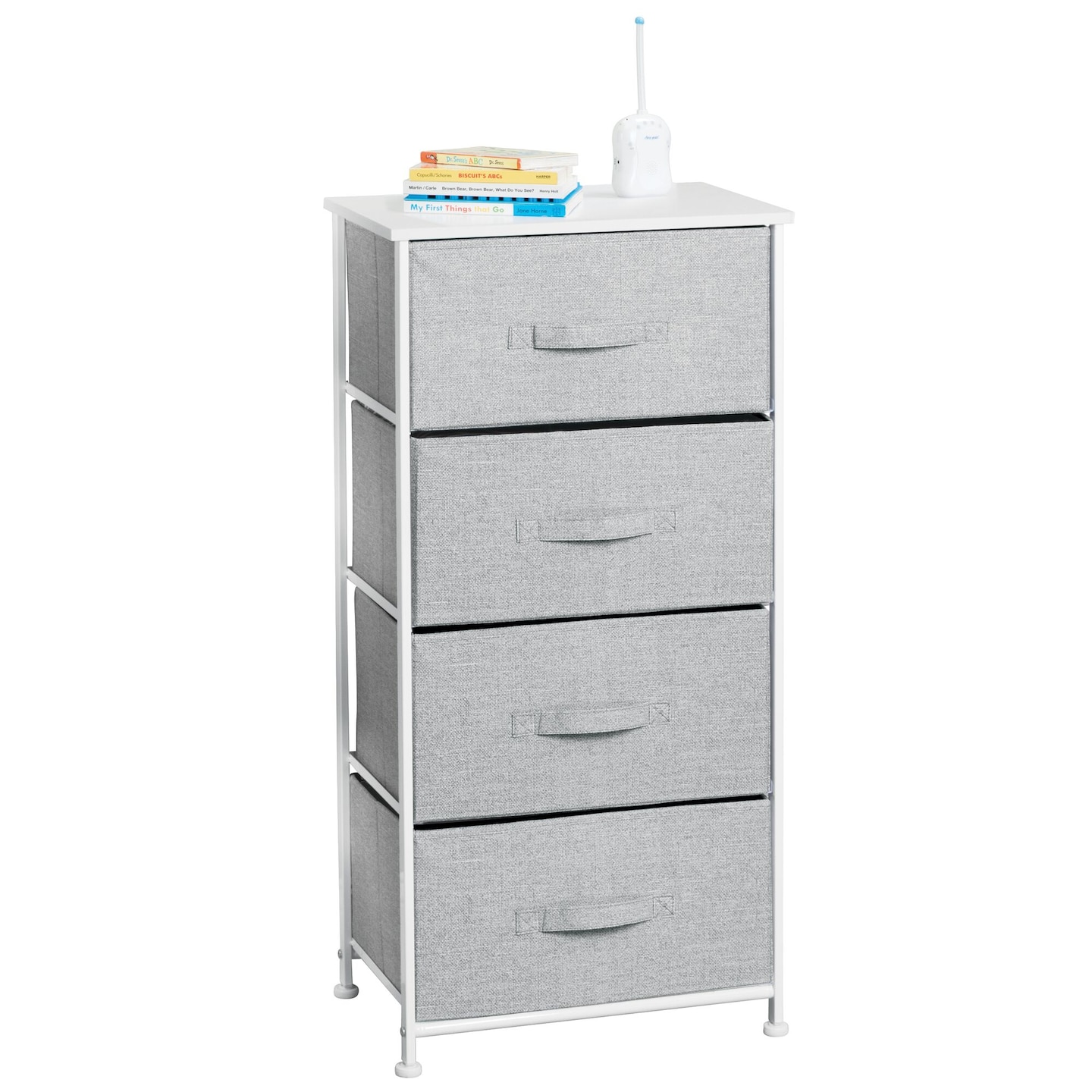 mDesign Vertical Dresser Storage Tower with 4 Drawers
