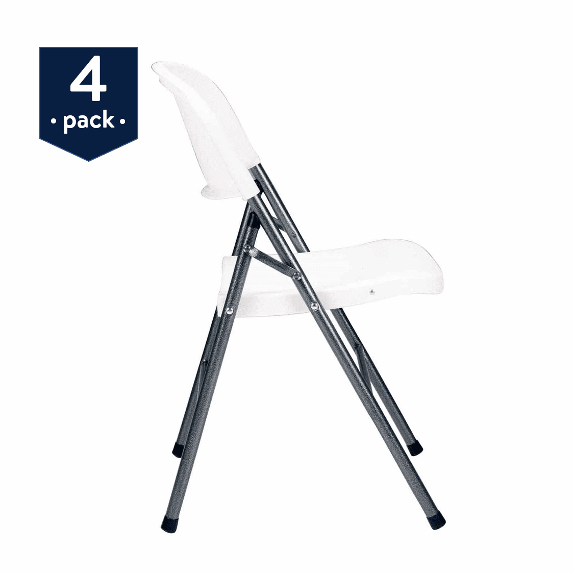 Mainstays Premium Resin Folding Chair. 4-Pack. White