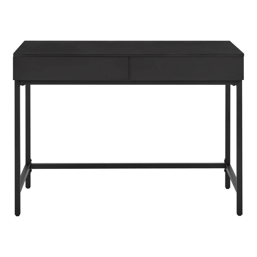 StyleWell Donnelly Black Writing Desk with 2 Drawers and Wood Top (42 in. W x 30 in. H)