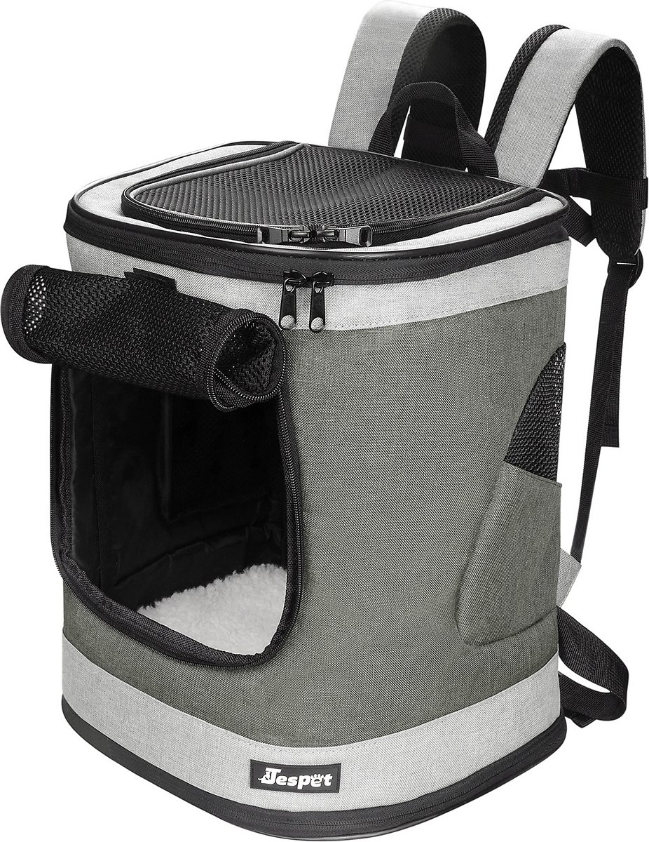Jespet Cat & Dog Carrier Backpack. Soft Carrier Backpack Ideal for Traveling. Hiking. Walking and Outdoor Activities with Family. 17-in (Smoke Grey)