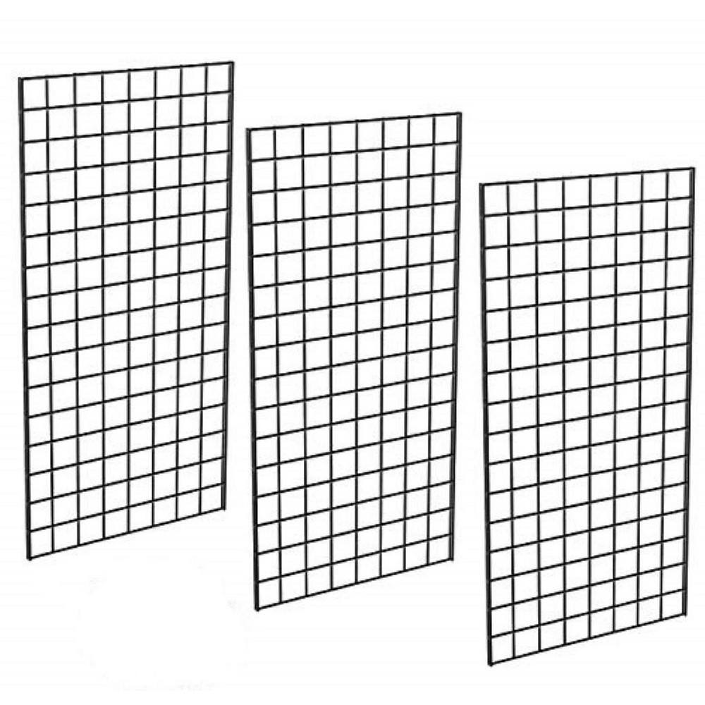 Only Hangers 1899B(3) 48 in. H x 24 in. W Black Metal Commercial Grade Grid Wall (3-Pack)