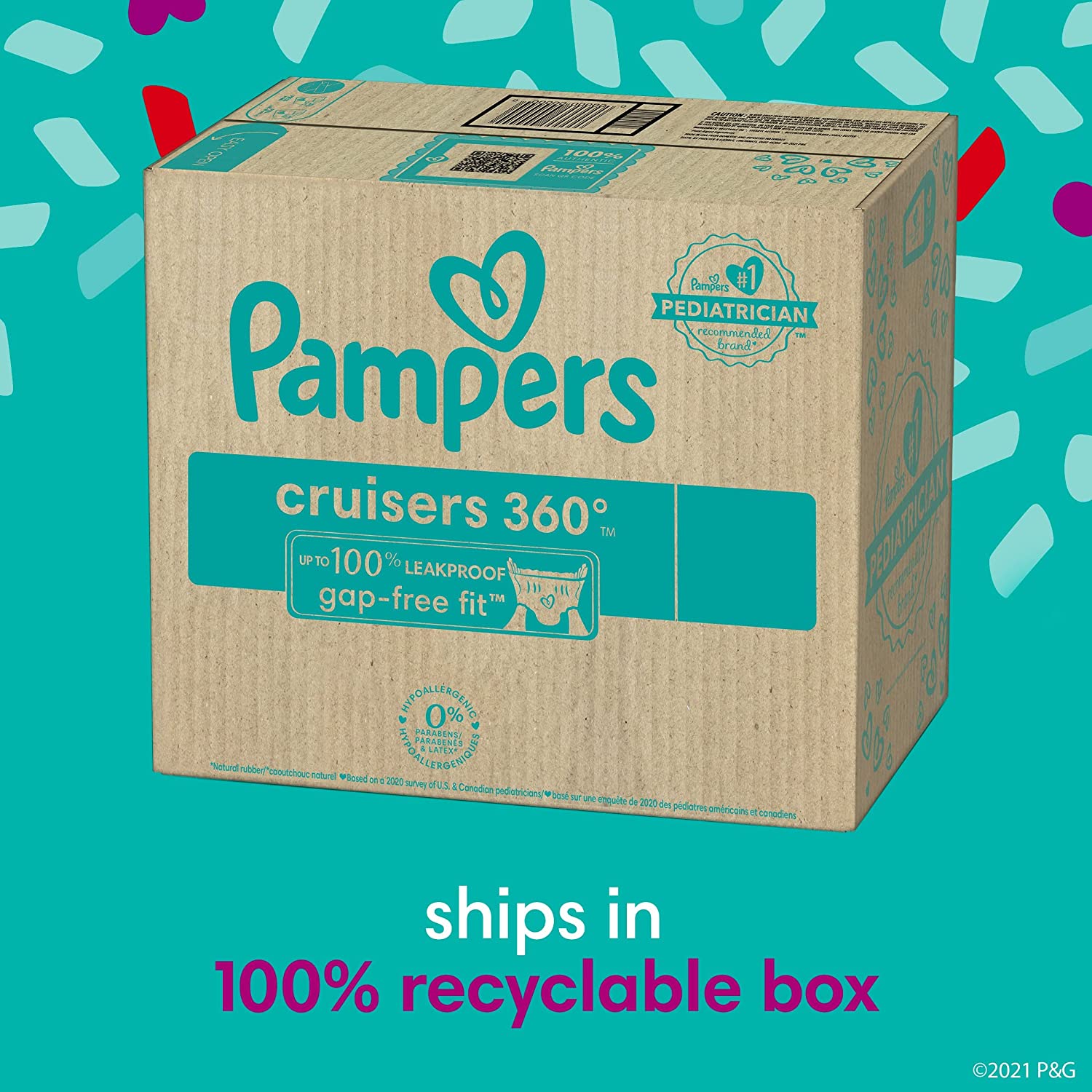 Diapers Size 5. 128 Count - Pampers Pull On Cruisers 360° Fit Disposable Baby Diapers with Stretchy Waistband