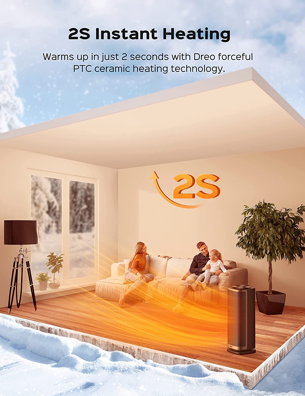 Dreo 2022 Upgraded Oscillating Space Heater. Fast Quiet Portable Heater. with Tip-over & Overheat Protection. Remote. 12H Timer. LED Display. Touch Control. Metal Electric Heater for Office Indoor Use