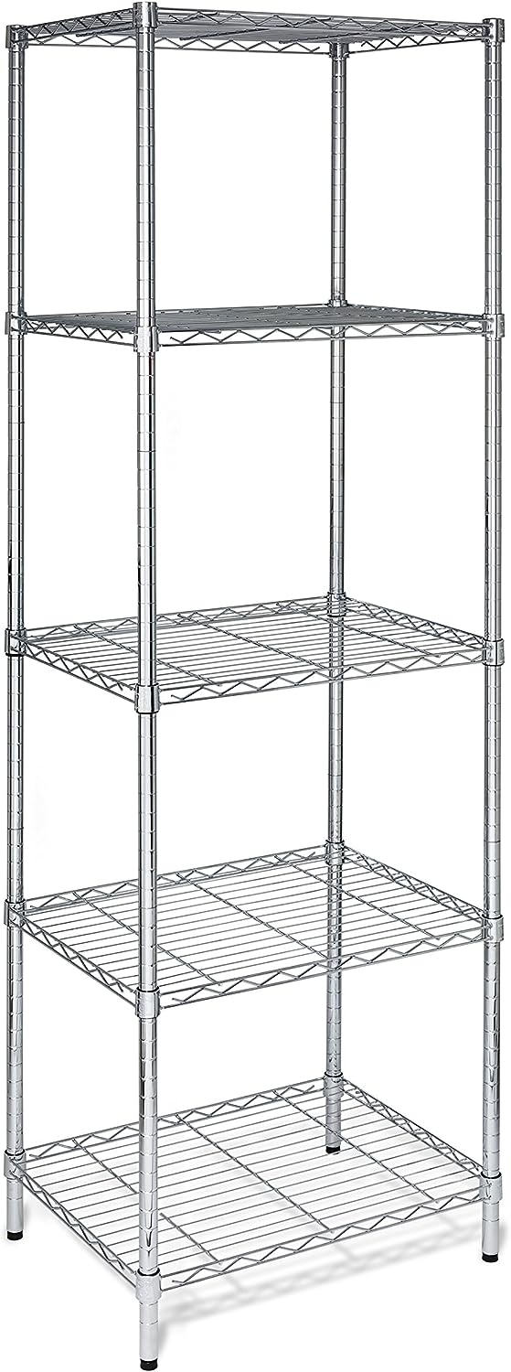 Honey-Can-Do SHF-01054 5-tier chrome shelving unit. 250 lbs