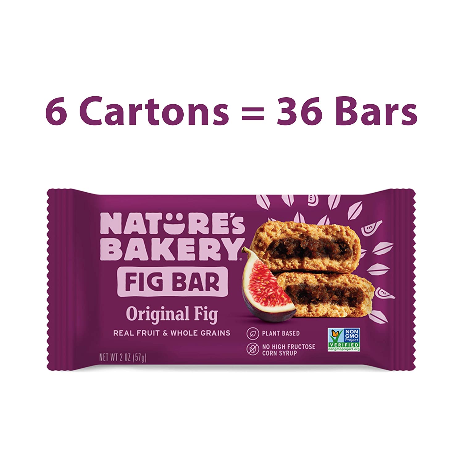 Nature's Bakery Whole Wheat Fig Bars. Original Fig. 6 Count (Pack of 6)